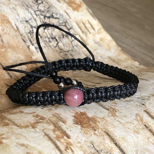 Shamballa Náramek Růžový Rodonit S Popisem