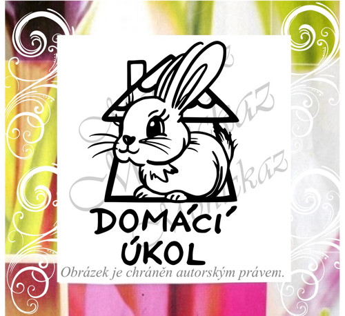 Domácí úkol zajíček 1847. Razítko.