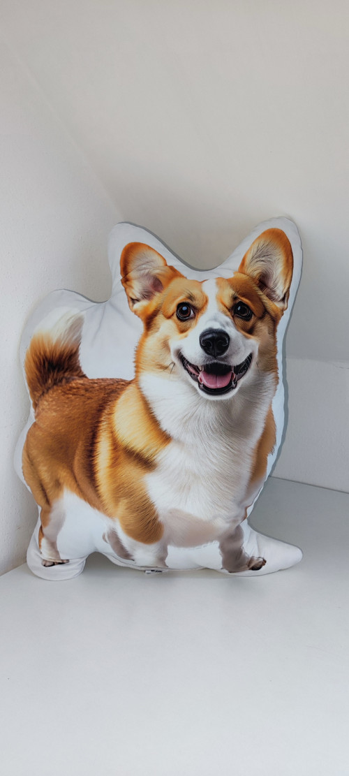 Polštářek 3D corgi.