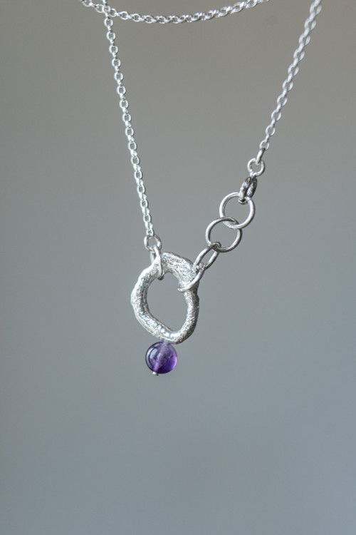Přívěsek “Viola” - ametyst, Ag 925/1000