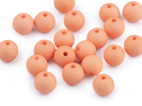 Plastové matné korálky 10 mm (20ks) - lososová