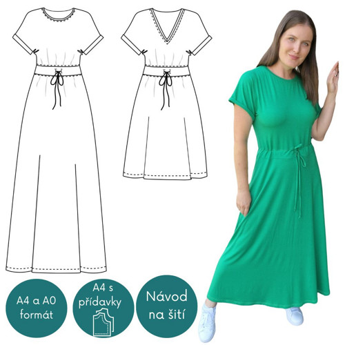 Střih na dámské šaty Andrea vel.XXS-XXXL