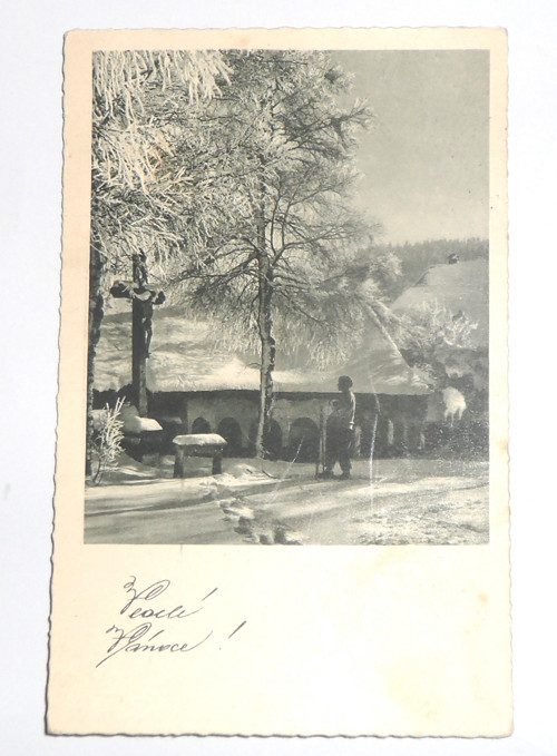 ČB vánoční POHLEDNICE, 1936