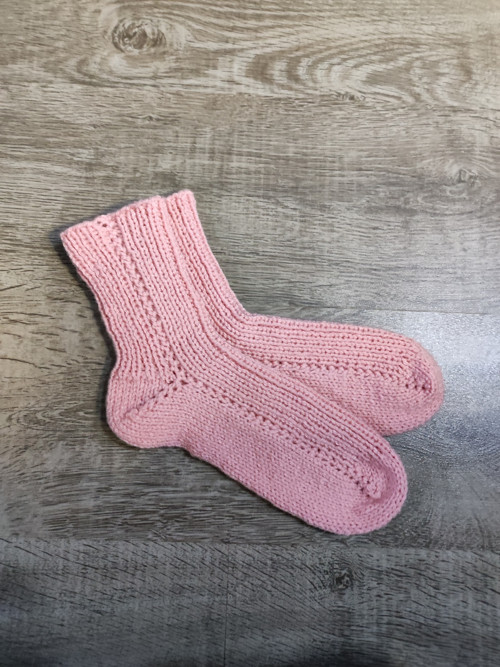Ručně pletené růžové ponožky vel.38-40