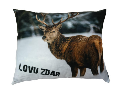 Polštář Lovu Zdar myslivecký motiv jelen v zimě