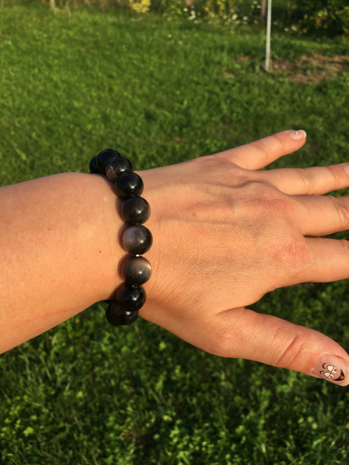 Minerální náramek obsidián12mm