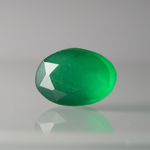 Zelený chalcedon-achát, 4,07 ct., 11,5x8,0x6,0 mm