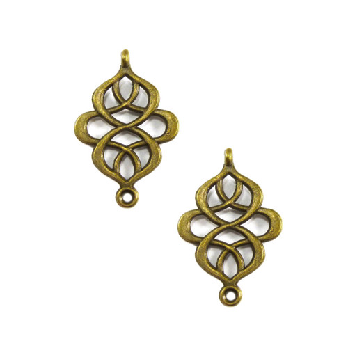 Mezidíl proplétaný bronz 28mm, 2ks