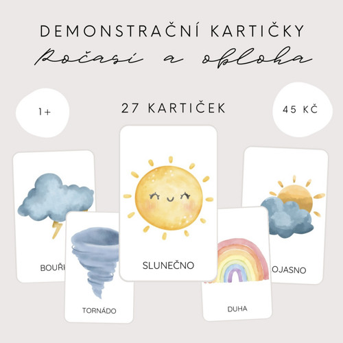 Demonstrační kartičky - počasí (PDF - tisk)
