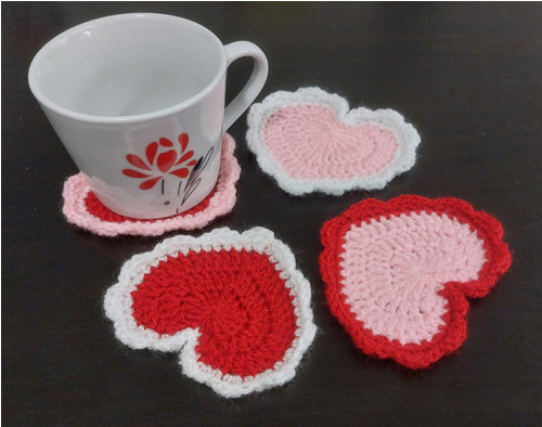 Set 4 podtácků - srdíčka