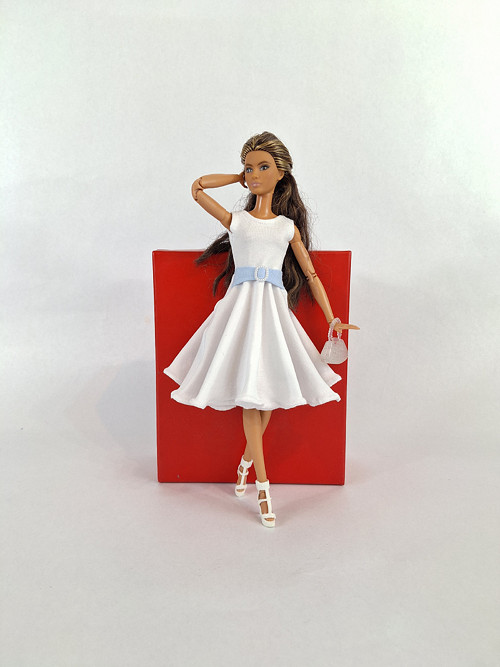 Elegantní letní šaty pro panenku Barbie č-2