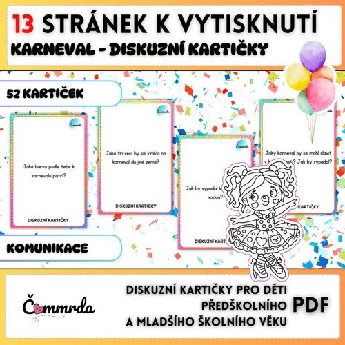 Karneval - diskuzní kartičky (PDF k tisku) — foto 1