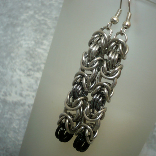 Náušnice Byzantine silver & black & ice
