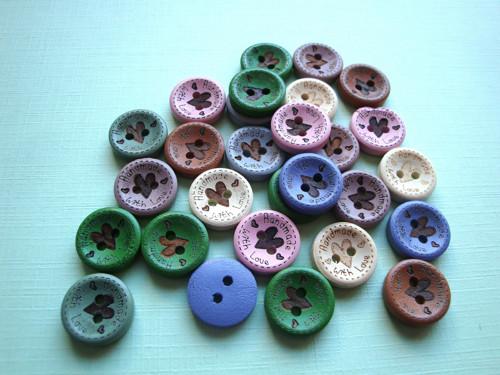 Dřevěné knoflíky Handmade 15 mm (6ks) - mix