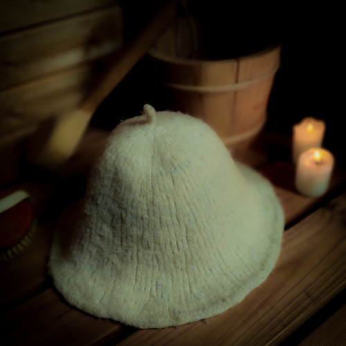 Klobouk do sauny, 100% přírodní merino vlna
