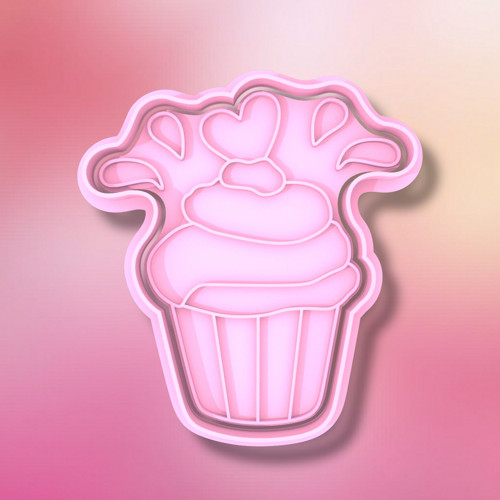 Dvoudílné vykrajovátko - cupcake z lásky