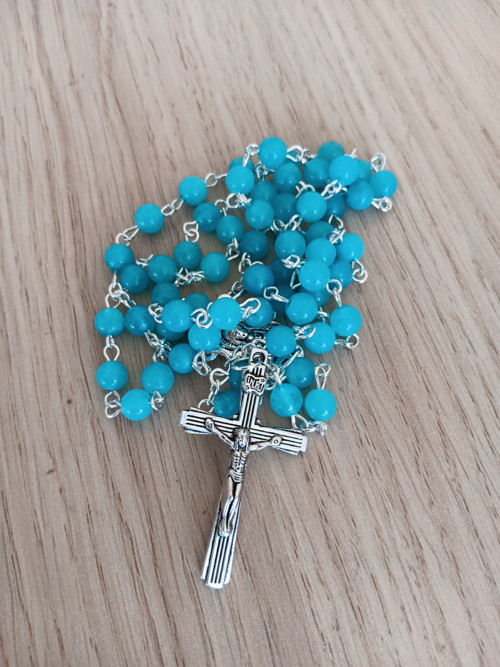 Minerální růženec AMAZONIT BLUE