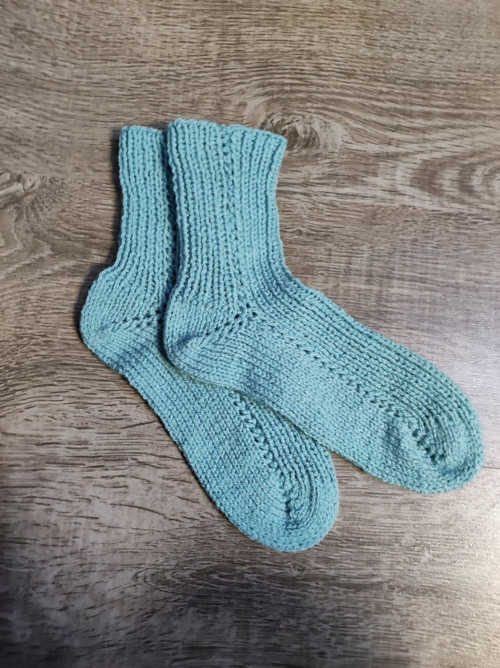 Ručně pletené šedomodré ponožky vel.38-40