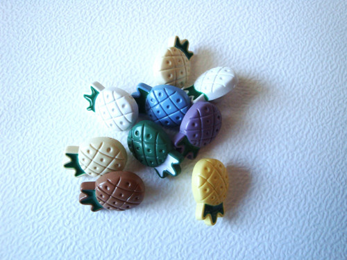 Plastové knoflíky ananas 20 mm (5ks) - mix