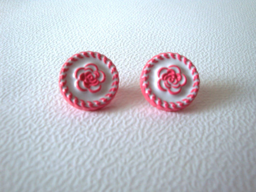 Plastové knoflíky květ 17 mm (3ks) - růžová