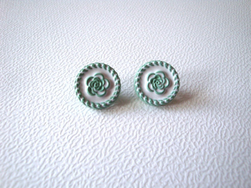 Plastové knoflíky květ 17 mm (3ks) - mint