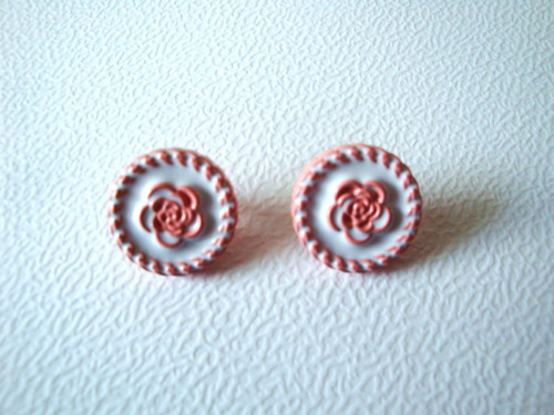 Plastové knoflíky květ 17 mm (3ks) - pudrová