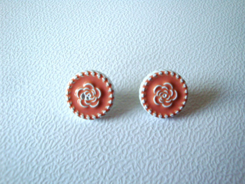 Plastové knoflíky květ 17 mm (3ks) - pudrová