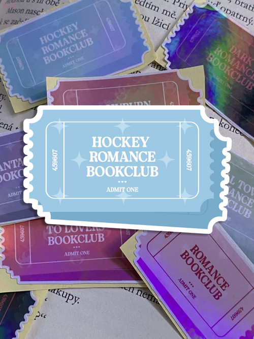 Samolepka ve tvaru vstupenky „Hockey Romance“