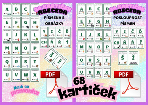 Kartičky s abecedou 68 karet