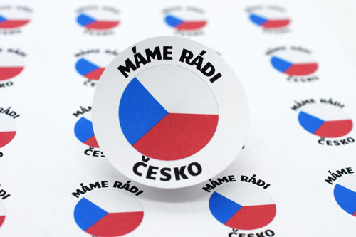 Máme rádi Česko samolepky 4 cm 24 ks
