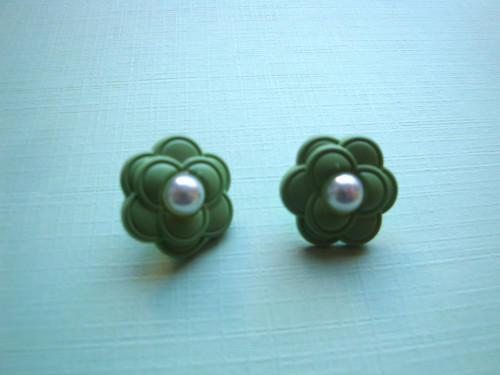 Plastové knoflíky květ 17 mm (2ks) - zelená