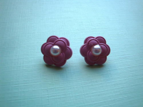 Plastové knoflíky květ 17 mm (2ks) - růžová