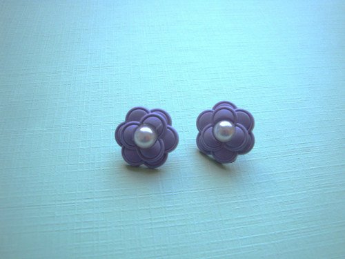 Plastové knoflíky květ 17 mm (2ks) - lila