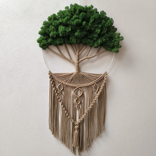 Mechový strom macramé