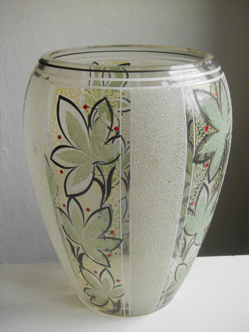 Art deco váza (sklo, výška 25 cm)