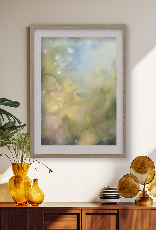 V trávě I / 100x70 cm / malba na graf. papíře