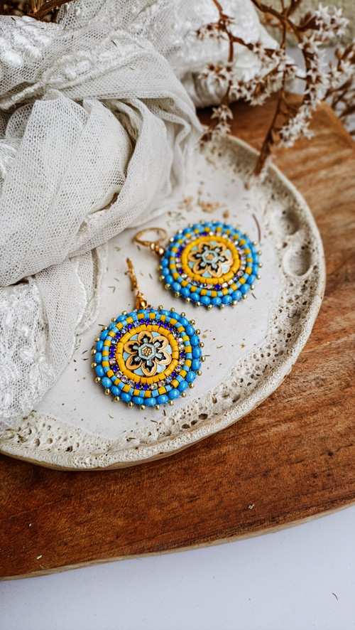 Perles du Strass n.108 - vyšívané náušnice — foto 1