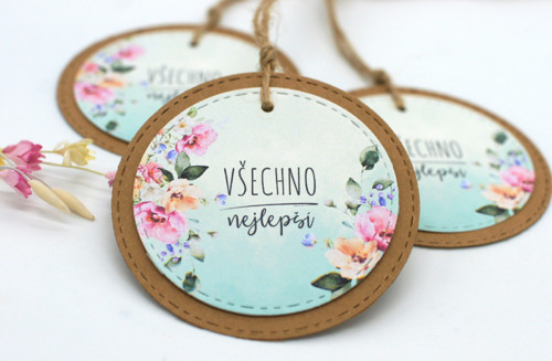Všechno nejlepší visačka - 3 ks