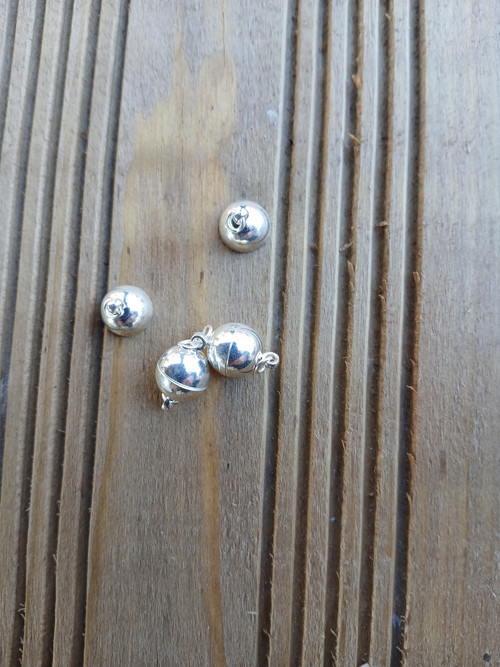 Magnetické zapínání kulaté - 10 mm, barva stříbro