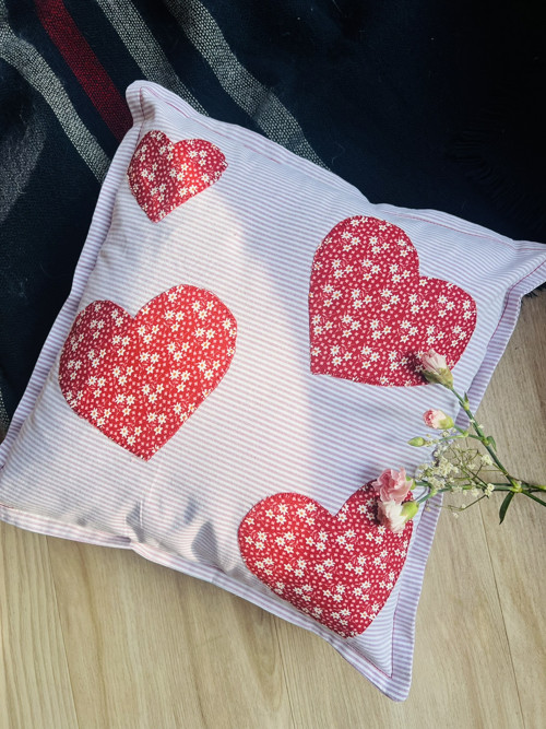 Polštář z košile - srdce na valentýna