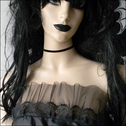 Gotický sametový obojek-choker - š.0,6cm