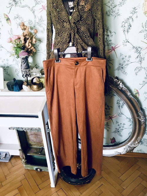 Kalhoty cullotes camel ala semiš