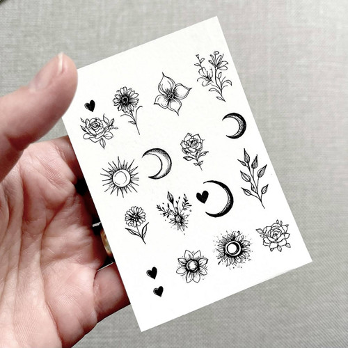 Dočasné tetovačky černé Tiny tattoos mix T0105