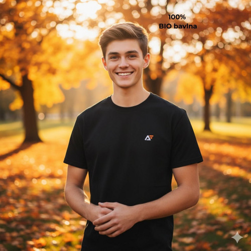 Pánské tričko 100% bio bavlna černé M