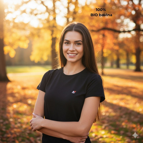 Dámské tričko 100% bio bavlna černá XXS