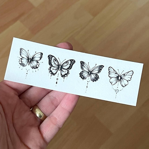 Dočasné tetovačky černé boho motýli T0106