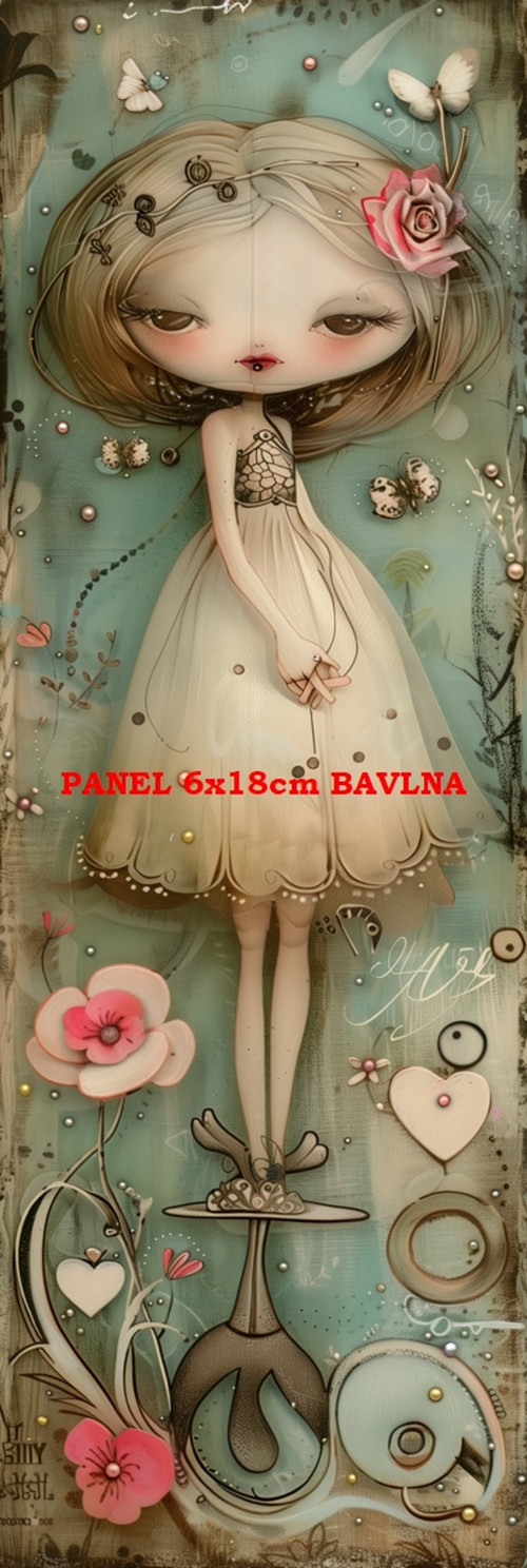 Bavlněný panel 6x18 cm - skladem