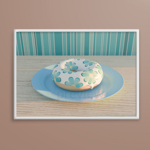 Donut při západu floral grafika azúrky