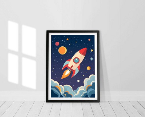Vesmír a raketa - Tisk na grafický papír