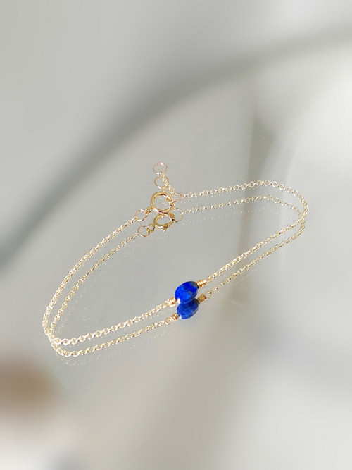 "PAI"náramek GOLD FILLED 1/20 14Kt, lápis lazuli